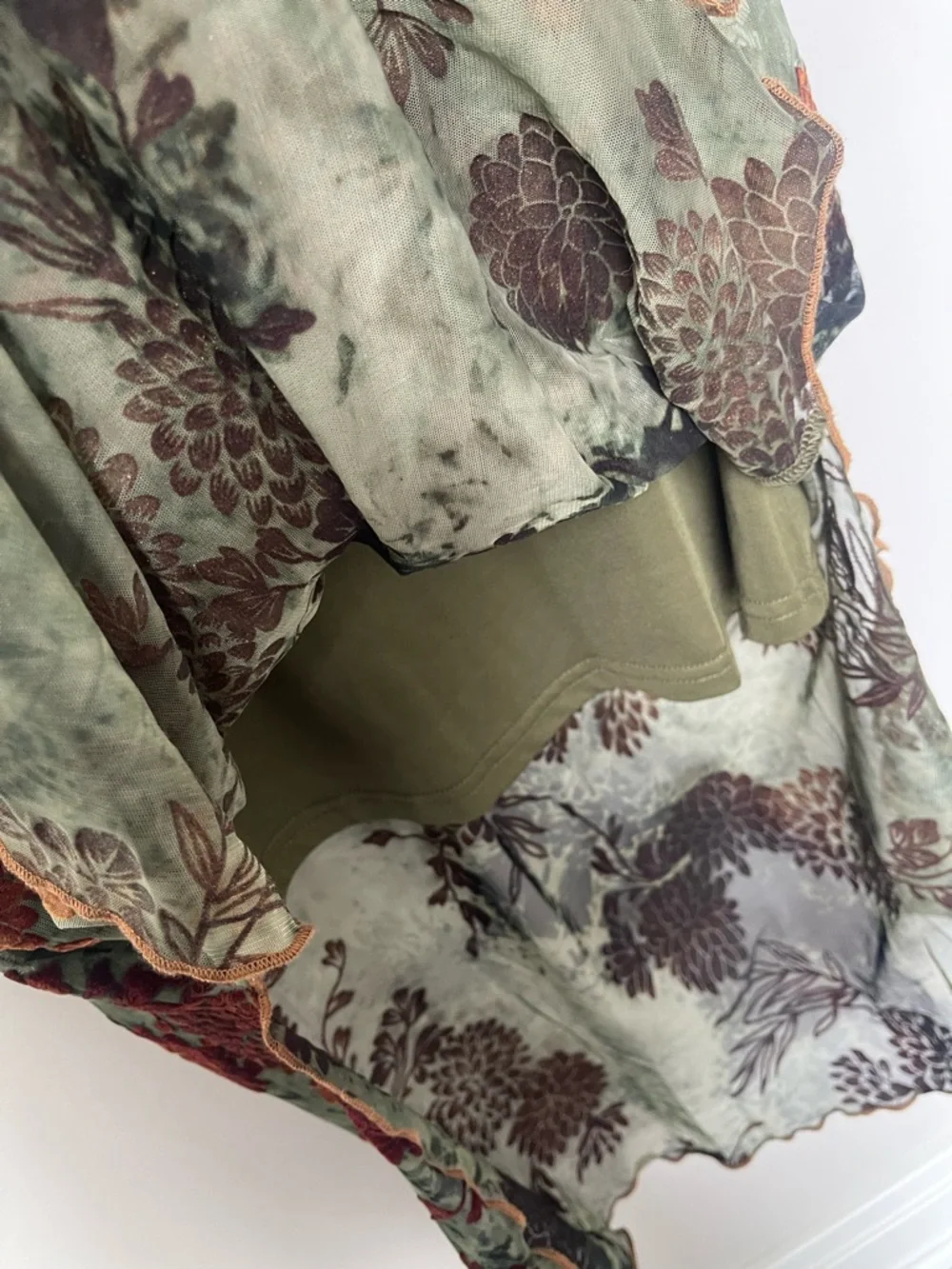 DISTURBIA | Rosaleigh Mesh Flocked Velour Midaxi Dress Whimsigoth Fairy Grunge - Picture 8 of 9